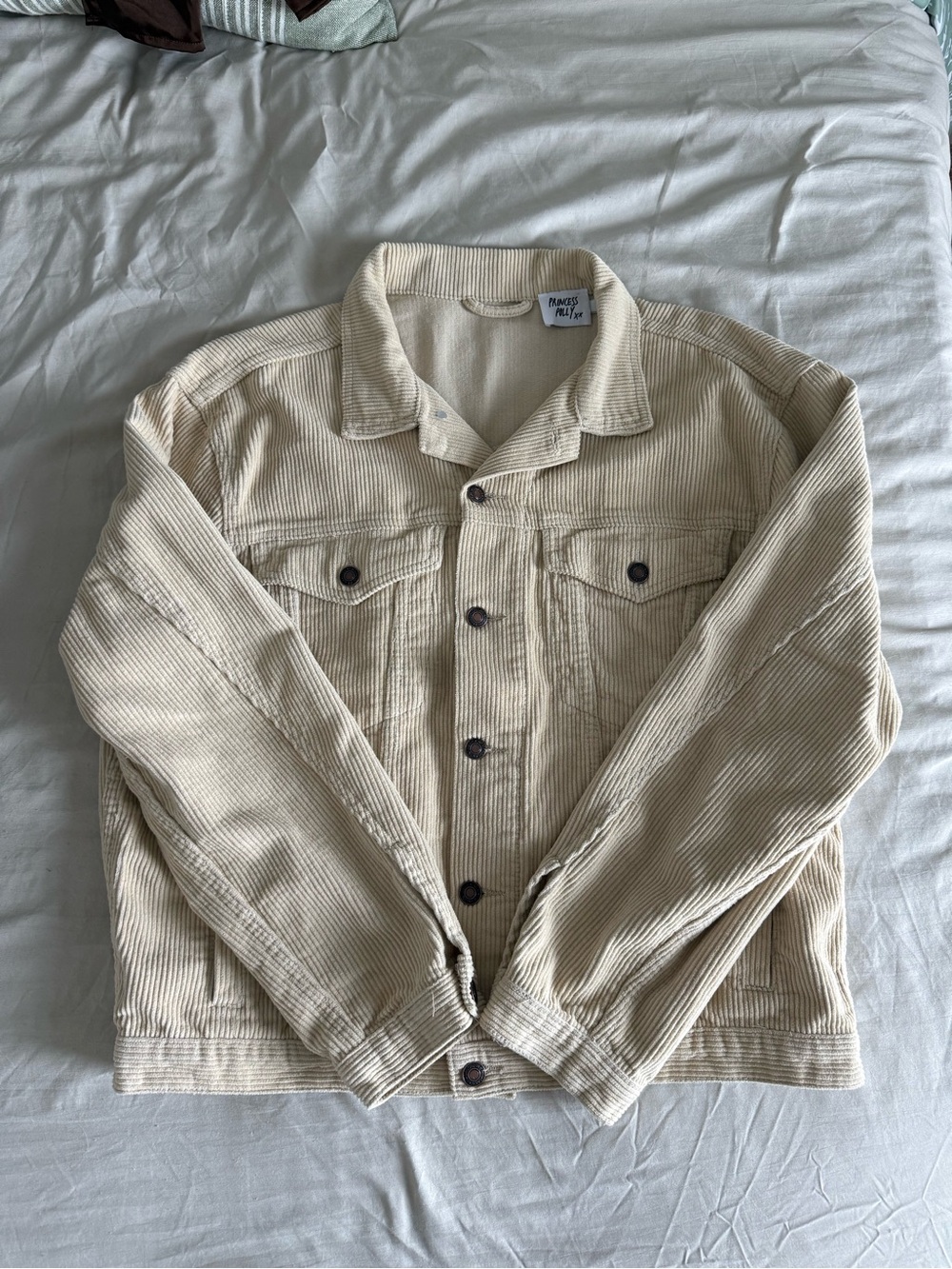 Princess Polly Cream Corduroy Jacket